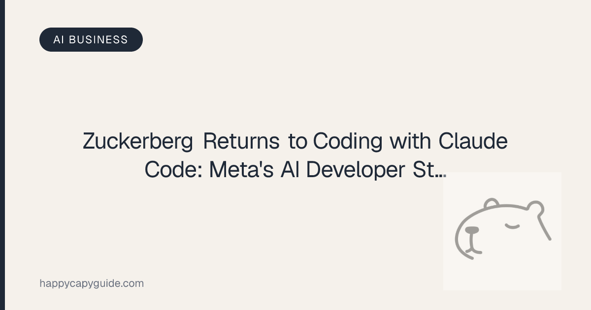 Zuckerberg Returns to Coding with Claude Code: Meta's AI Developer ...
