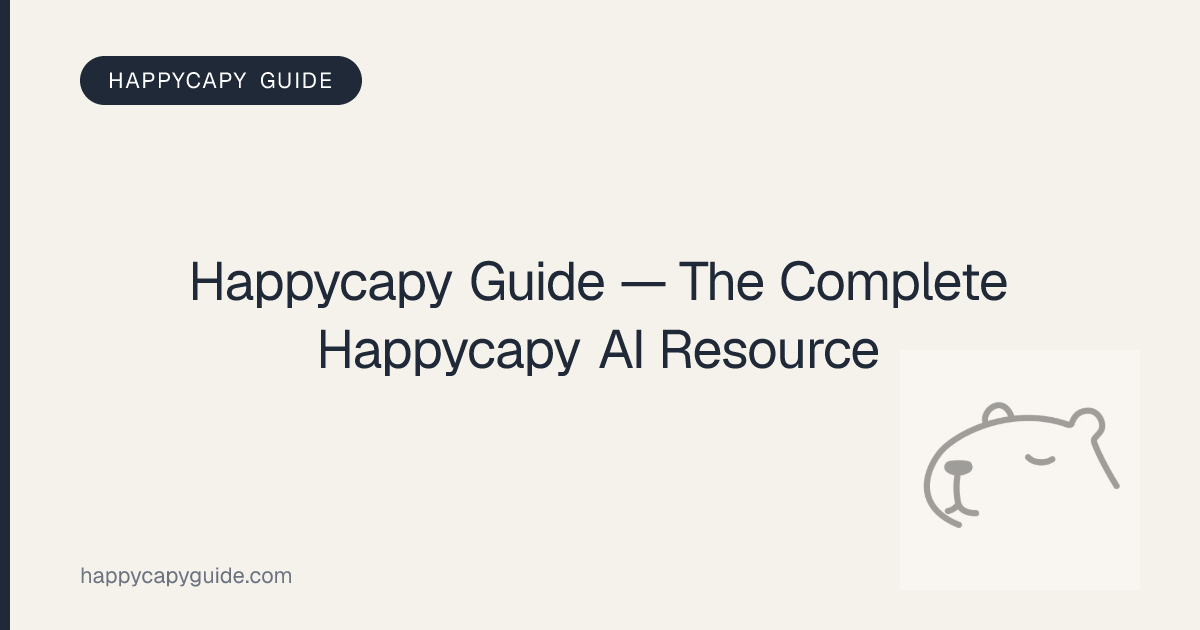 Happycapy Guide — The Complete Happycapy AI Resource