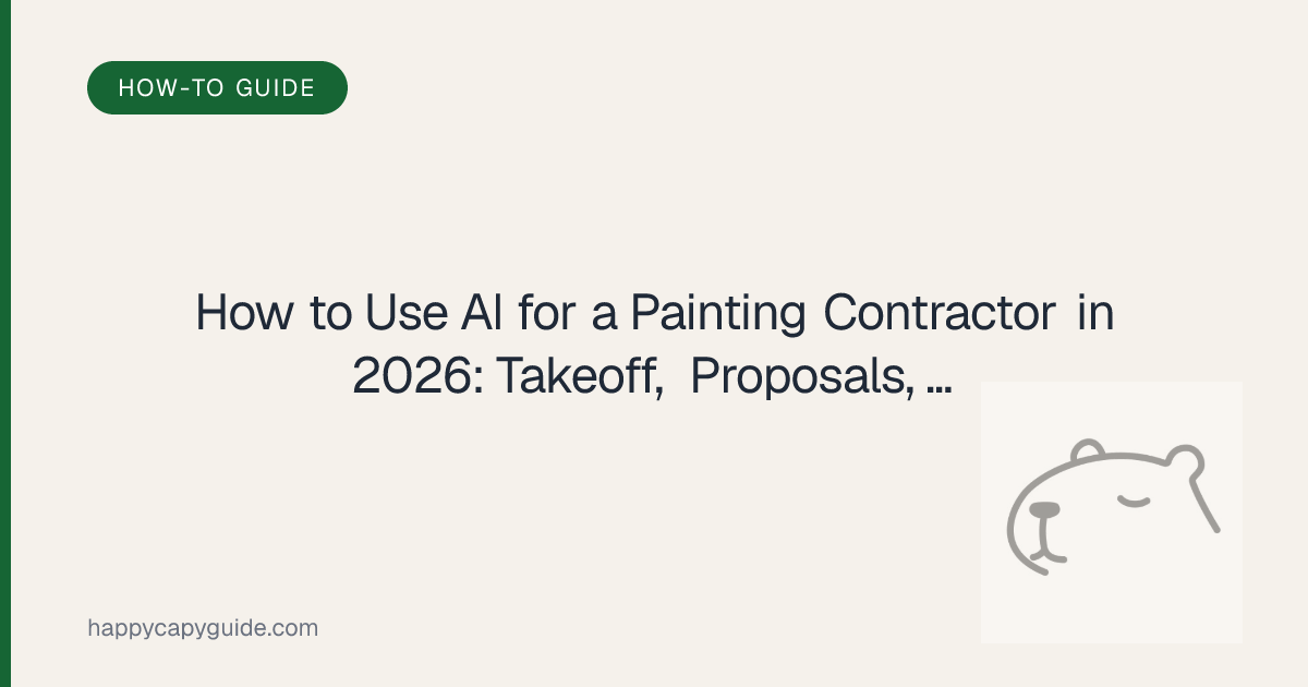 How to Use AI for a Painting Contractor in 2026: Takeoff, Proposals, OSHA, RRP & Owner Scorecard