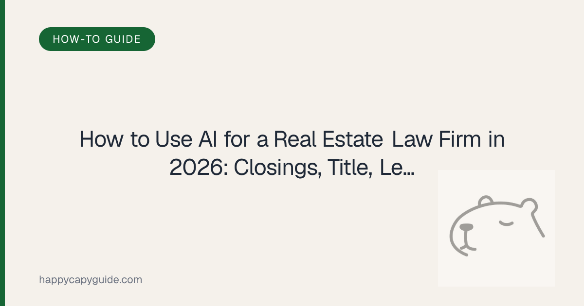 How to Use AI for a Real Estate Law Firm in 2026: Closings, Title, Leases & Landlord-Tenant