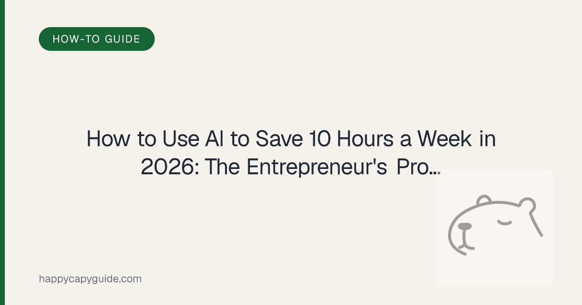 How to Use AI to Save 10 Hours a Week in 2026: The Entrepreneur's ...