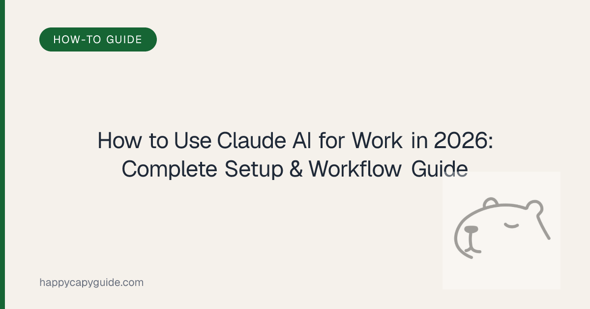 How to Use Claude AI for Work in 2026: Complete Setup & Workflow Guide ...