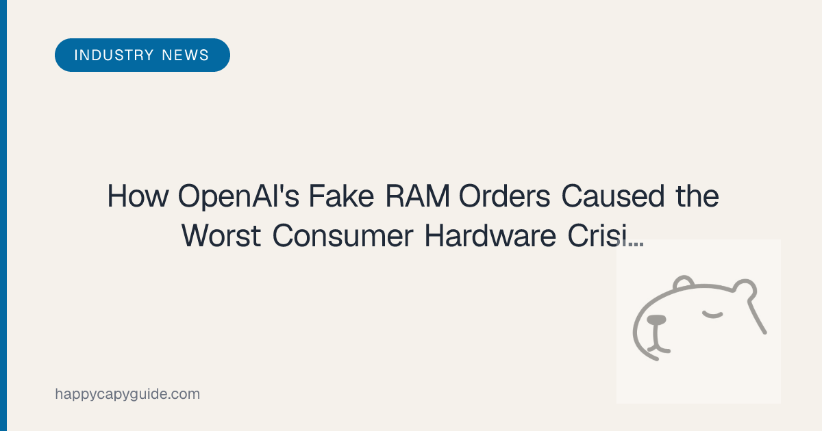 How OpenAI's Fake RAM Orders Caused the Worst Consumer Hardware Crisis ...