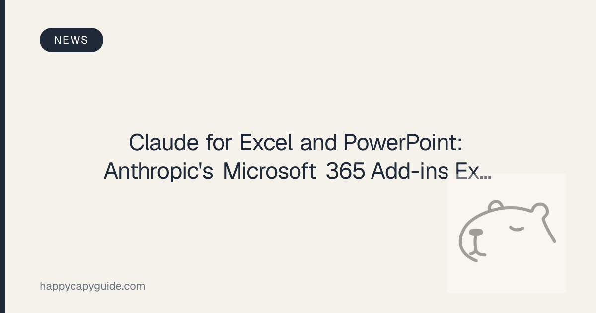 Claude for Excel and PowerPoint: Anthropic's Microsoft 365 Add-ins ...